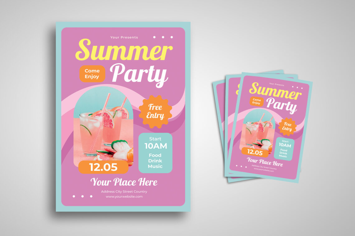 Pink Summer Party Flyer-4