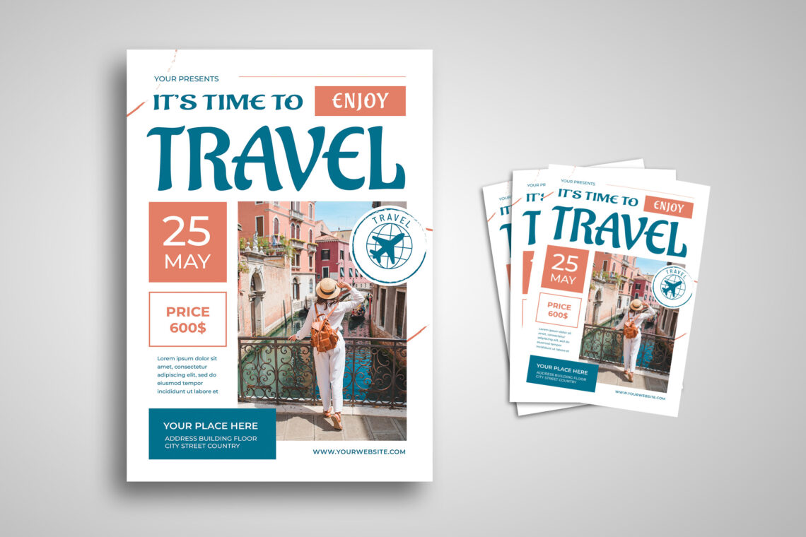 White Green Its Time to Travel Flyer-4