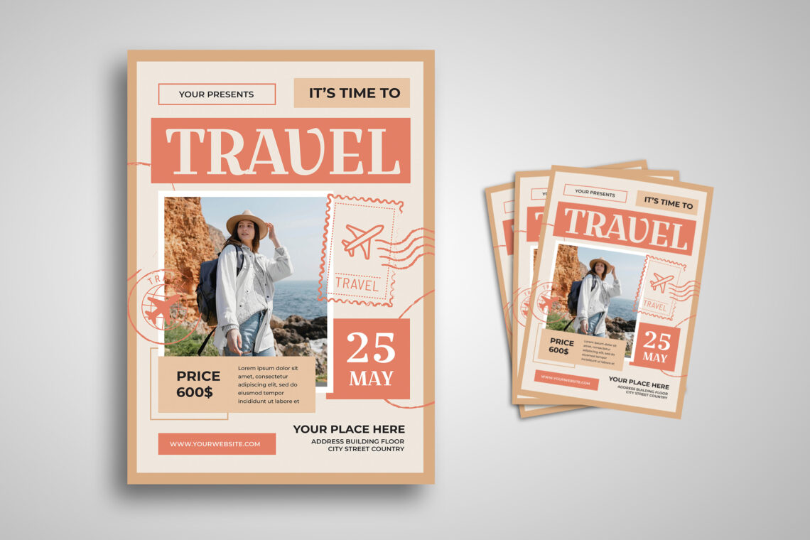 Brown Orange Time to Travel Flyer-4