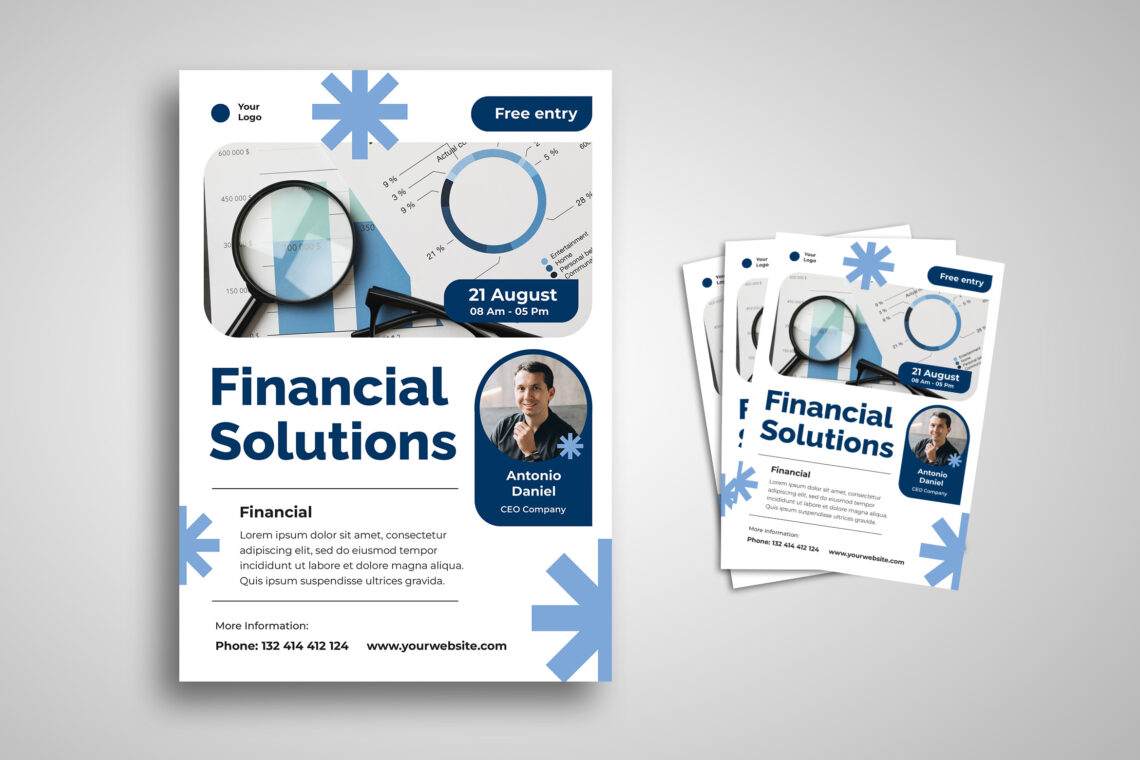 White Blue Financial Solution Flyer-1