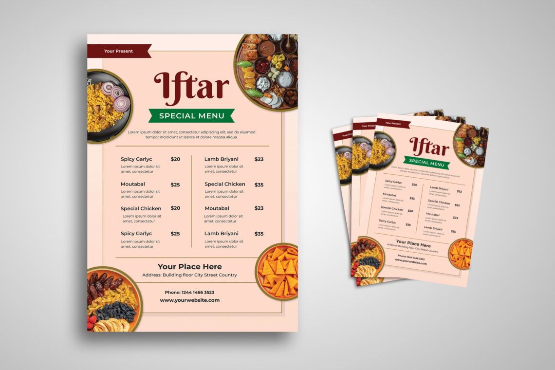 Peach Iftar Spesial Menu Flyer-1