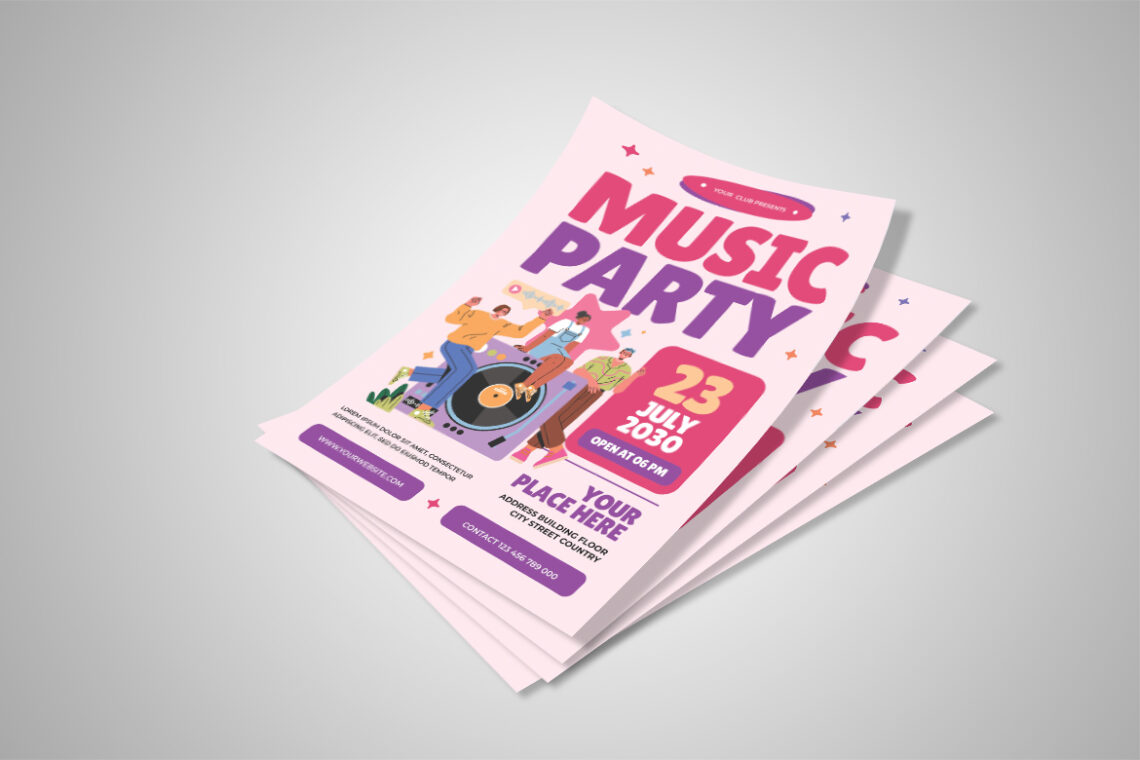 Pink Music Party Flyer-1