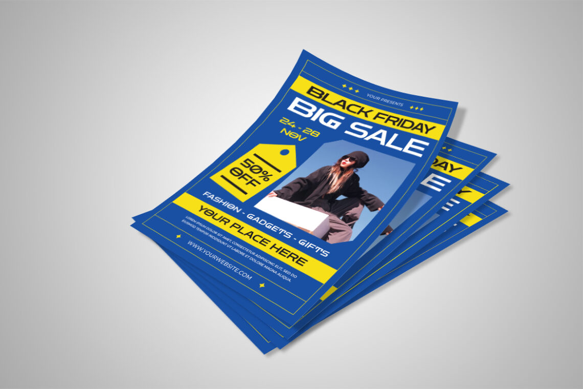 Blue Black Friday Sale Yellow Flyer-1