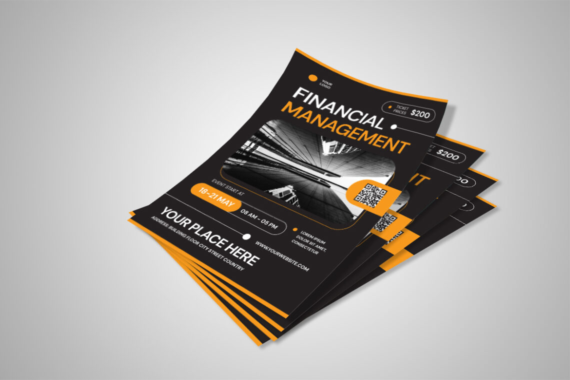 Black Orange Financial Management Flyer-2