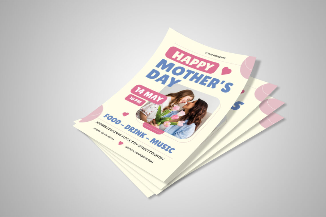 Pink Cream Happy Mother Day Flyer-2