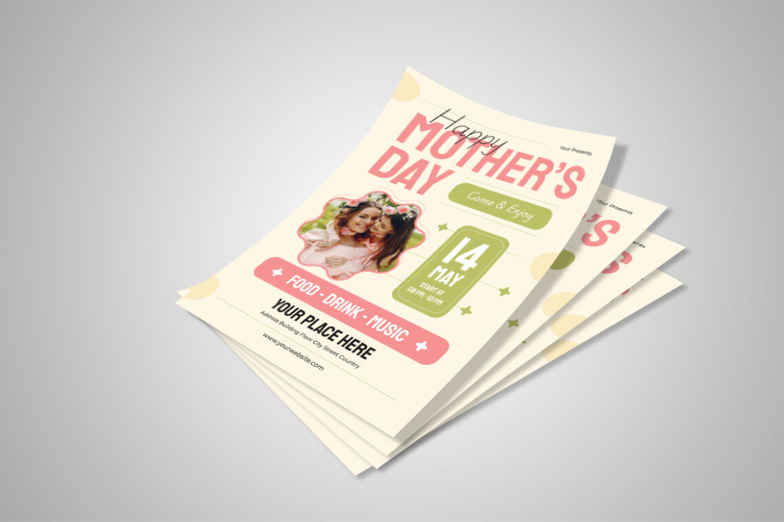 Pink Green Happy Mother Day Flyer-1