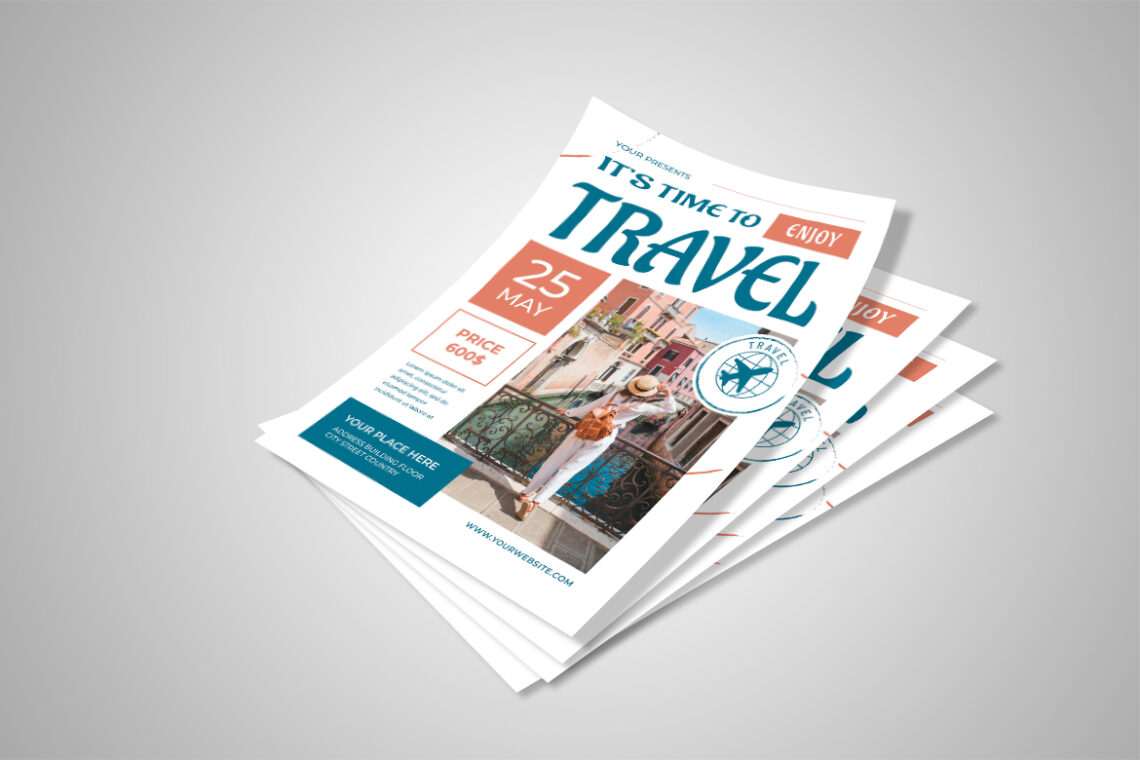 White Green Its Time to Travel Flyer-1