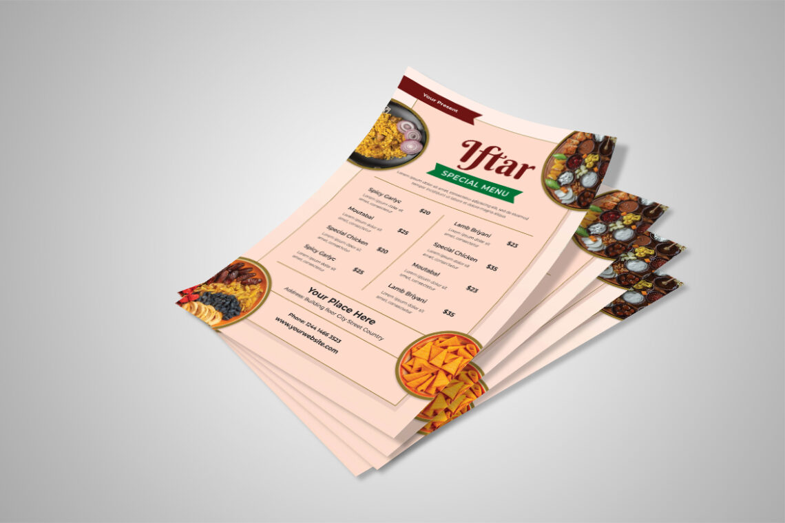 Peach Iftar Spesial Menu Flyer-2