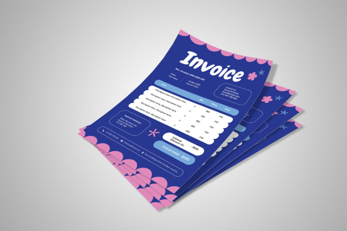 Blue Pink Modern Business Invoice-1