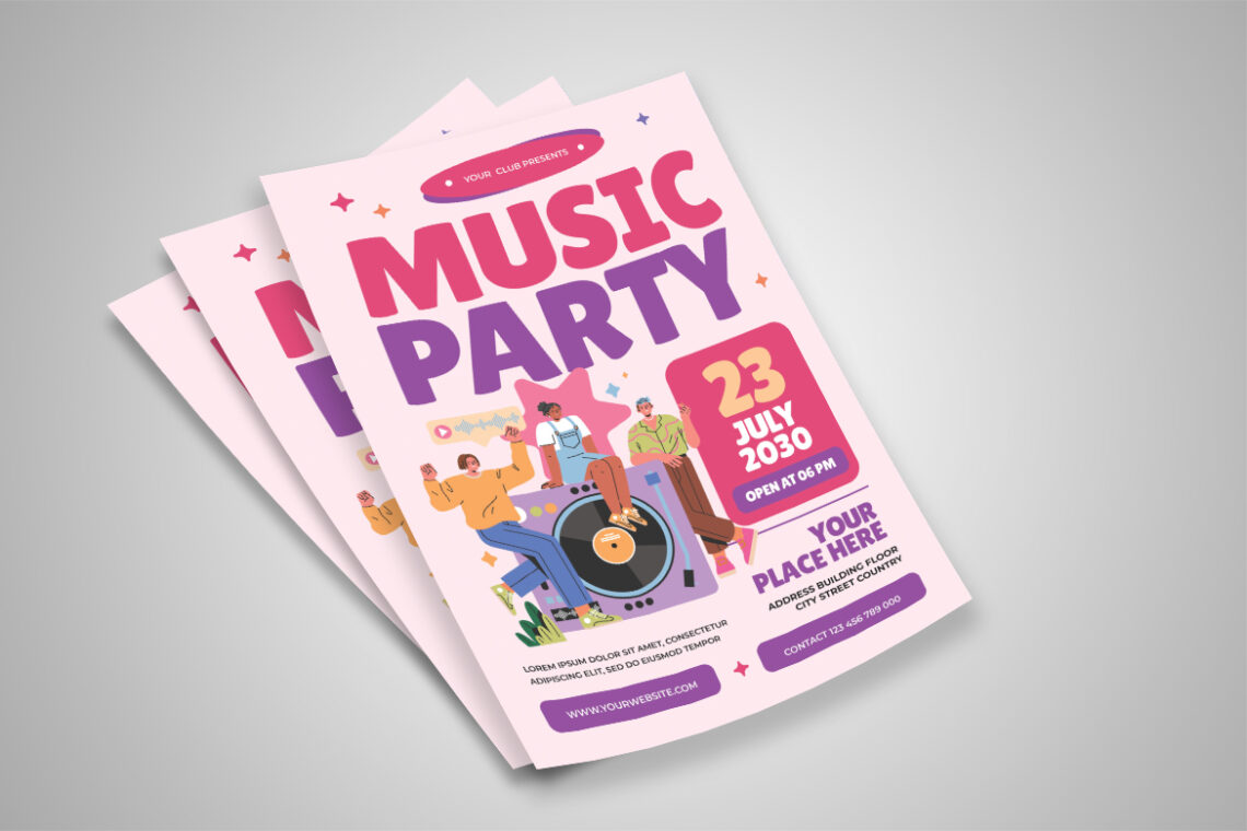 Pink Music Party Flyer-2