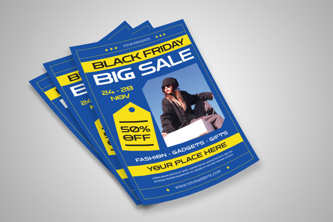 Blue Black Friday Sale Yellow Flyer-2