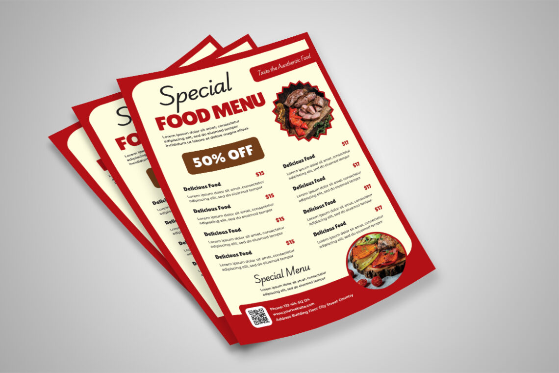 Red Special Food Menu Aunthentic Flyer-3