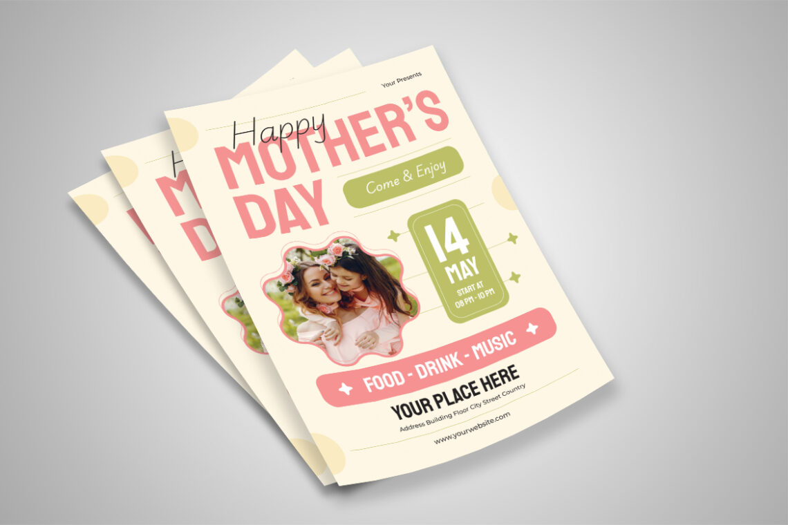 Pink Green Happy Mother Day Flyer-2