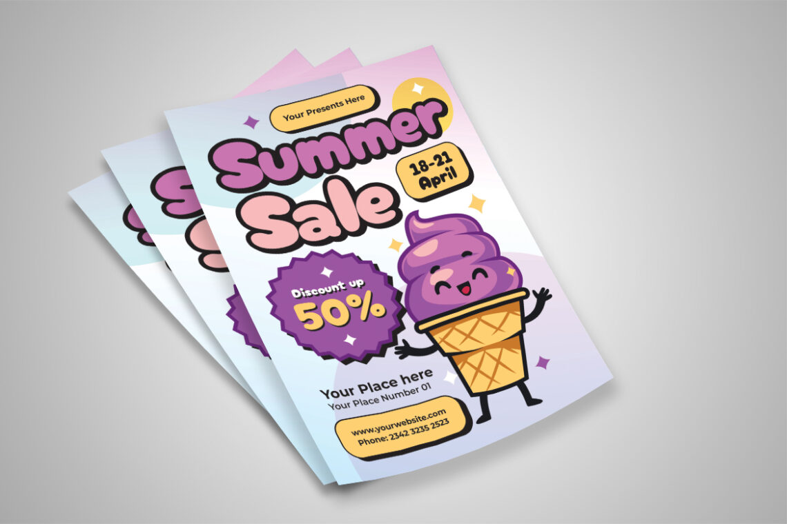 Pink Ice Cream Summer Sale Flyer-2
