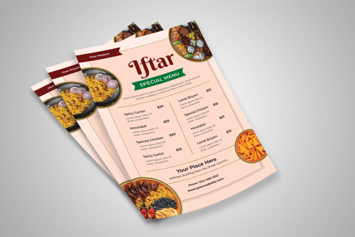 Peach Iftar Spesial Menu Flyer-3