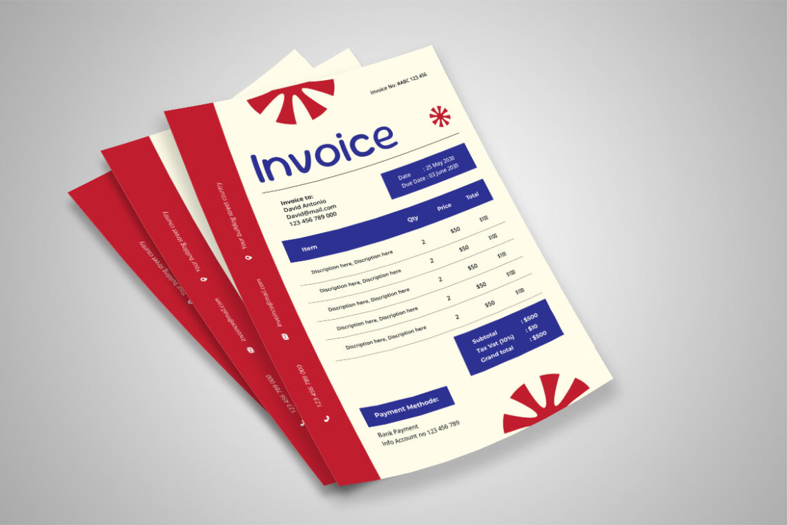 White Red Modern Business Invoice-2