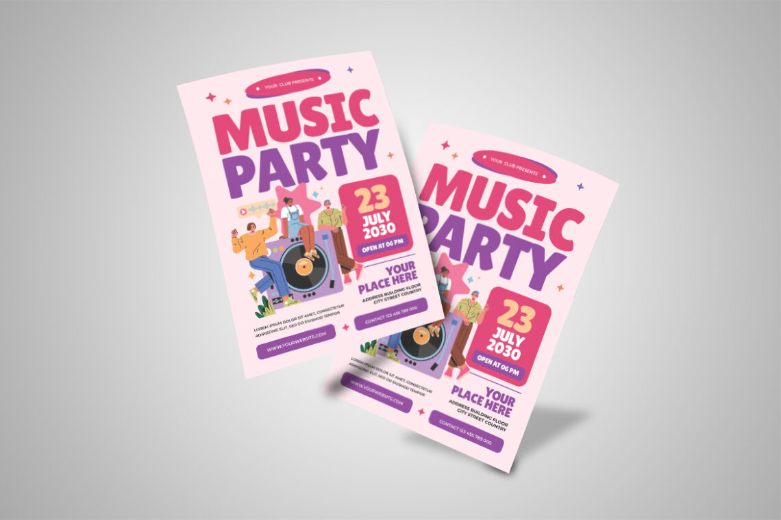 Pink Music Party Flyer-3