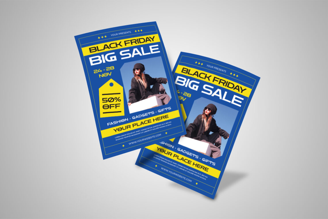 Blue Black Friday Sale Yellow Flyer-3