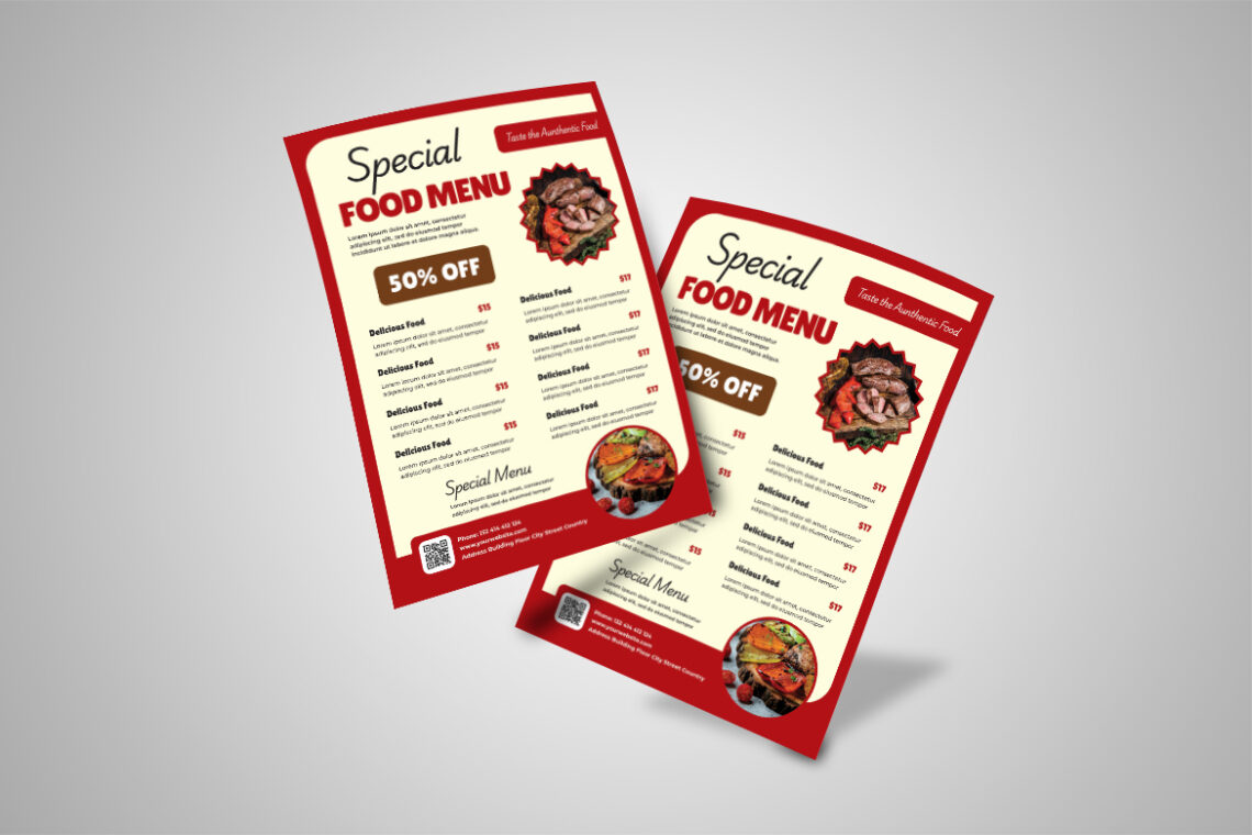 Red Special Food Menu Aunthentic Flyer-4