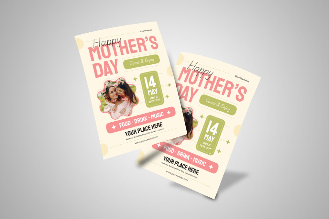 Pink Green Happy Mother Day Flyer-3