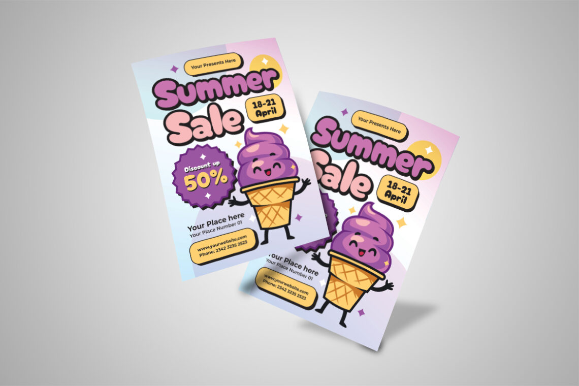 Pink Ice Cream Summer Sale Flyer-3