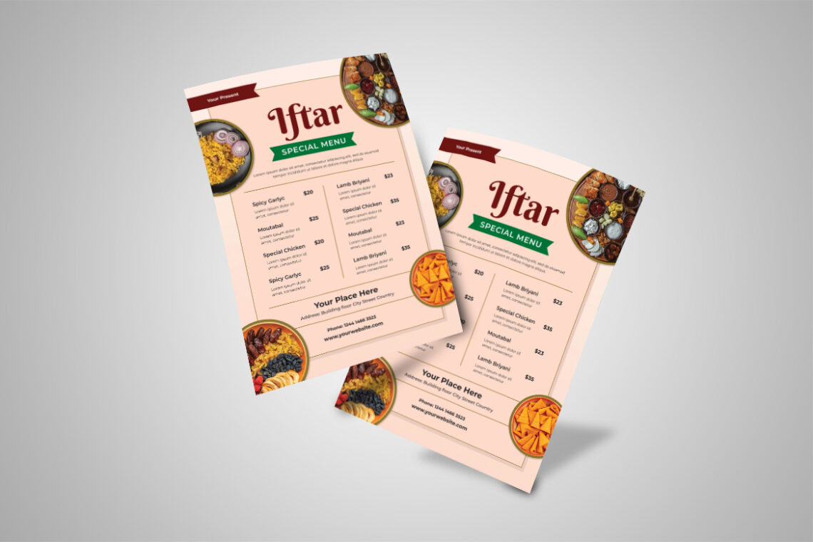 Peach Iftar Spesial Menu Flyer-4