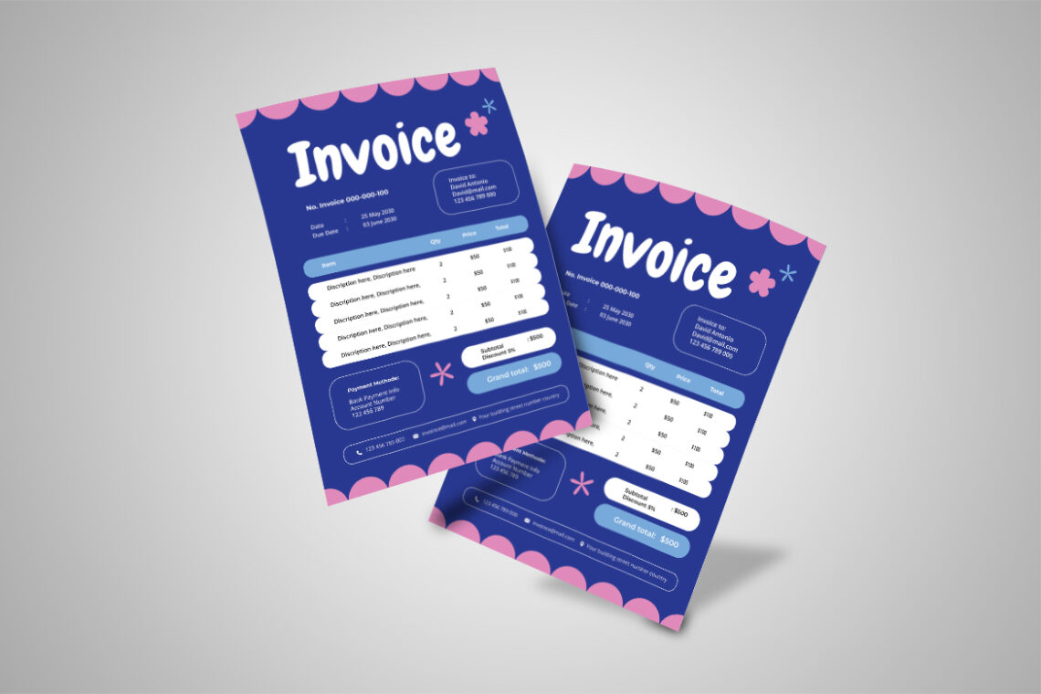 Blue Pink Modern Business Invoice-3