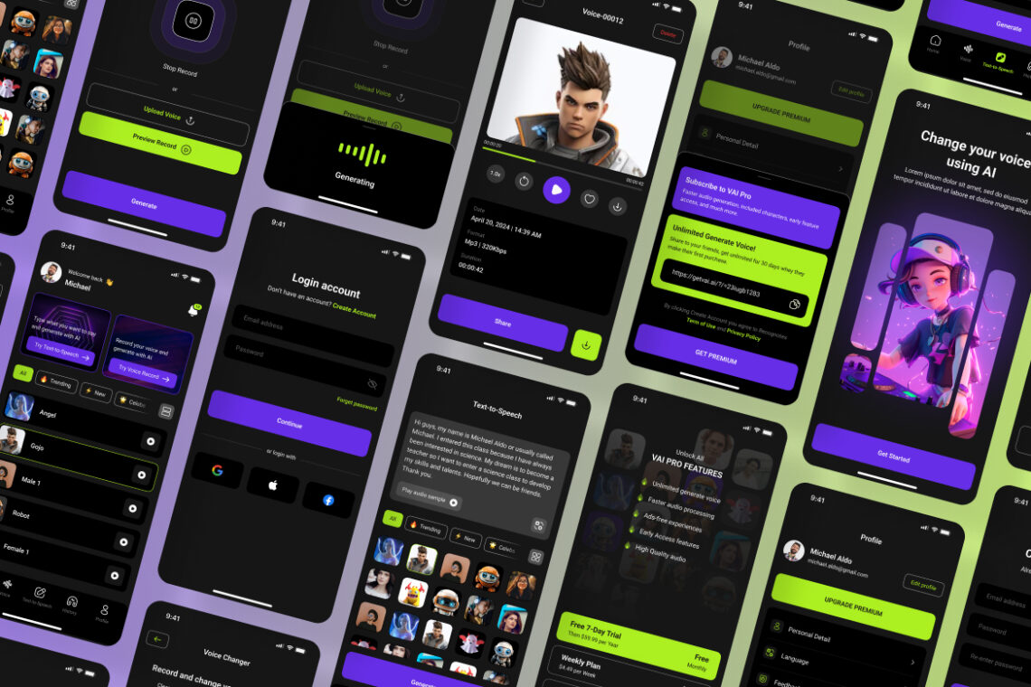 Ai Voice Generator Application Mobile UI KIT-2