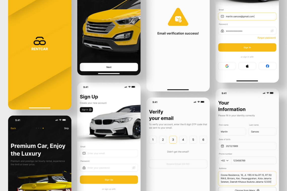 Car Rental Application Mobile UI KIT-1