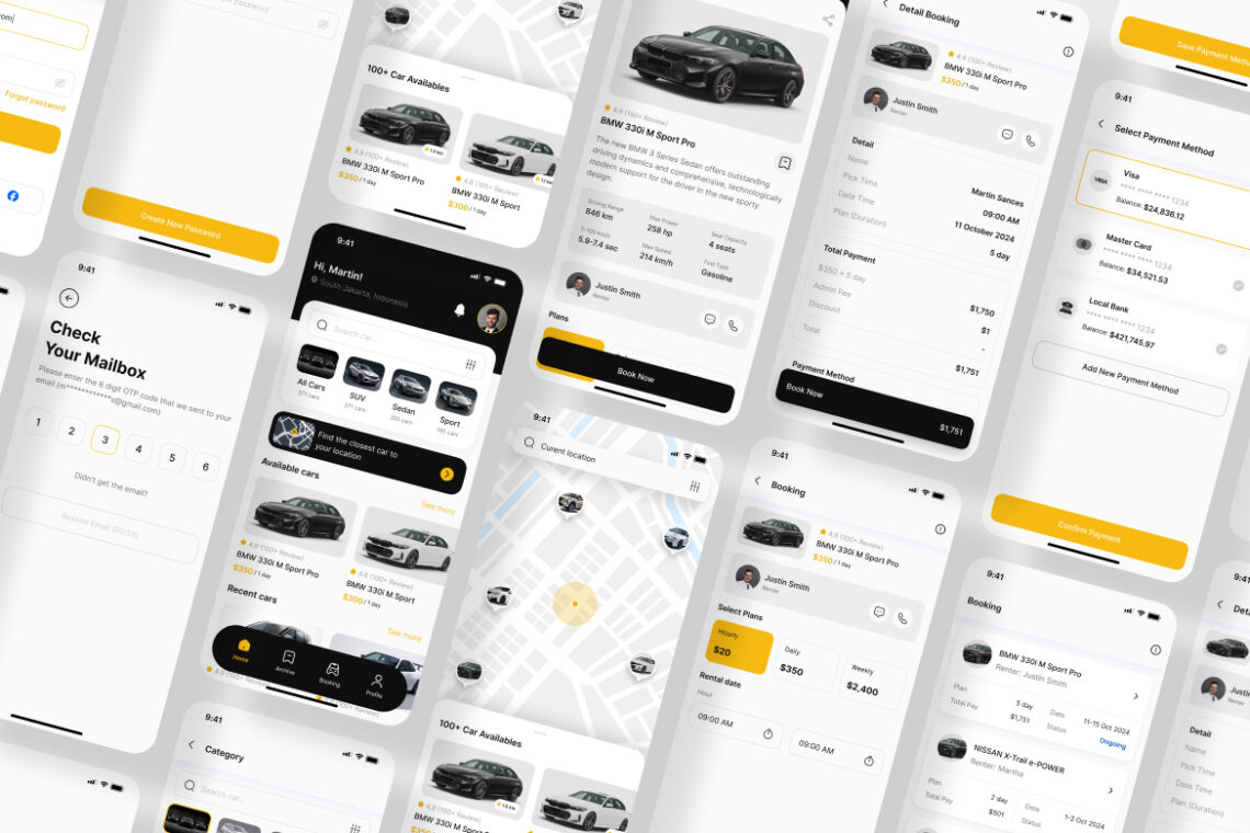 Car Rental Application Mobile UI KIT-2