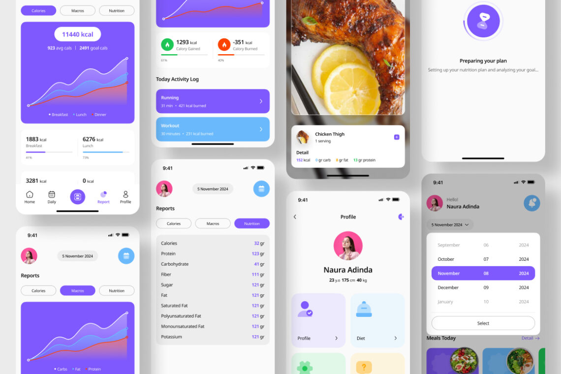 Diet Planner Application Mobile UI KIT-3