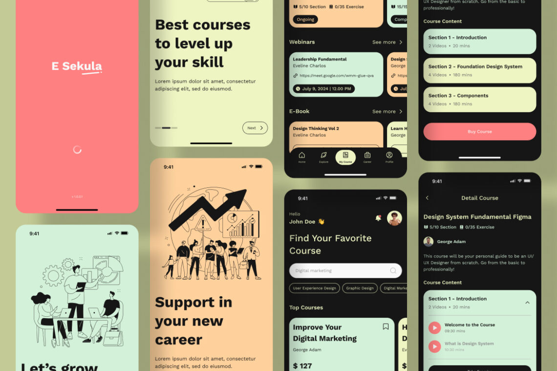 Education Application Mobile UI KIT-1