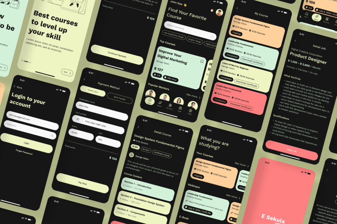 Education Application Mobile UI KIT-2