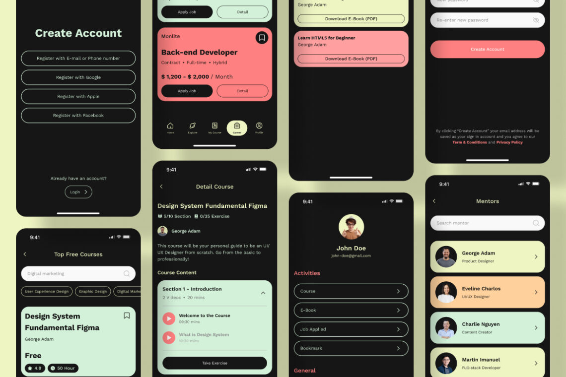 Education Application Mobile UI KIT-3