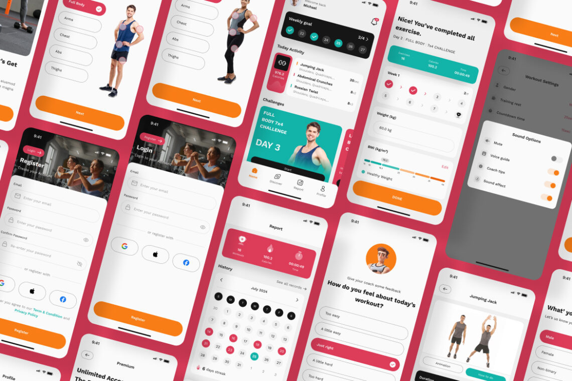 Fitness Tracking Application Mobile UI KIT-2