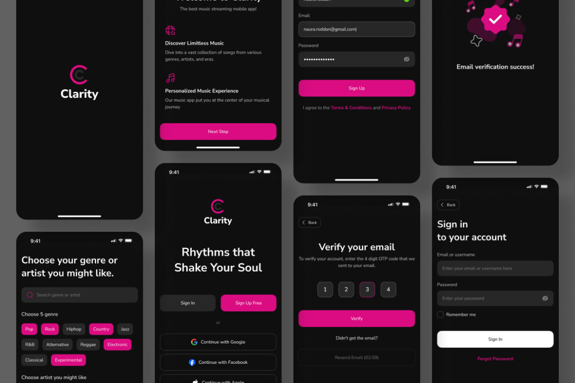 Music Stream Application Mobile UI KIT-1