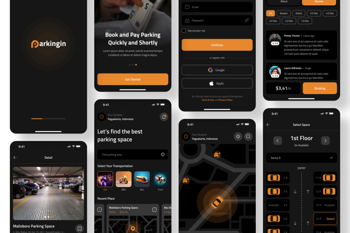 Parking Application Mobile UI KIT-1