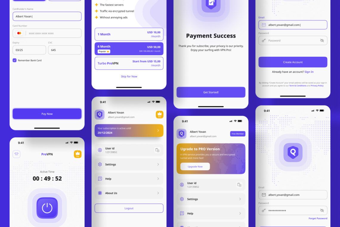 VPN Application Mobile UI KIT-3