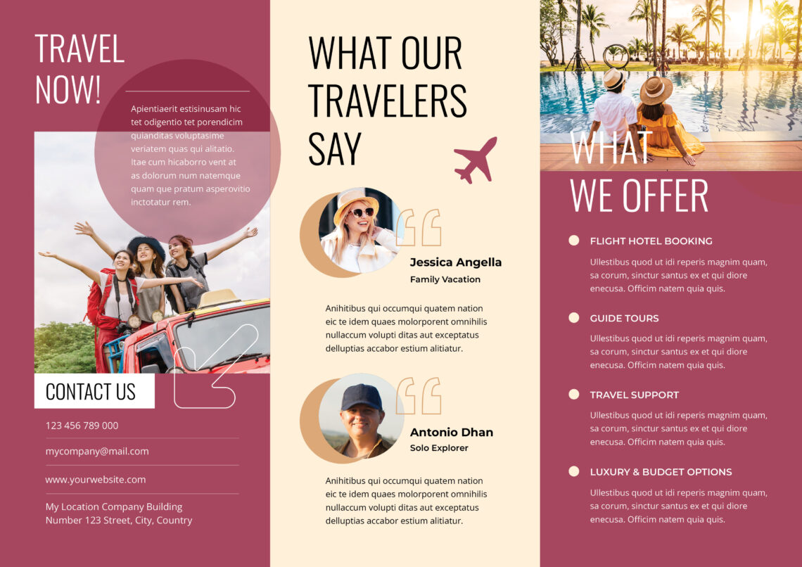 Deep Rose Travel Agency Trifold Brochure-2