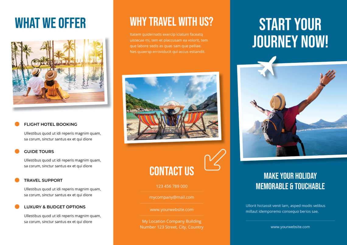 Teal Blue Travel Agency Trifold Brochure-1